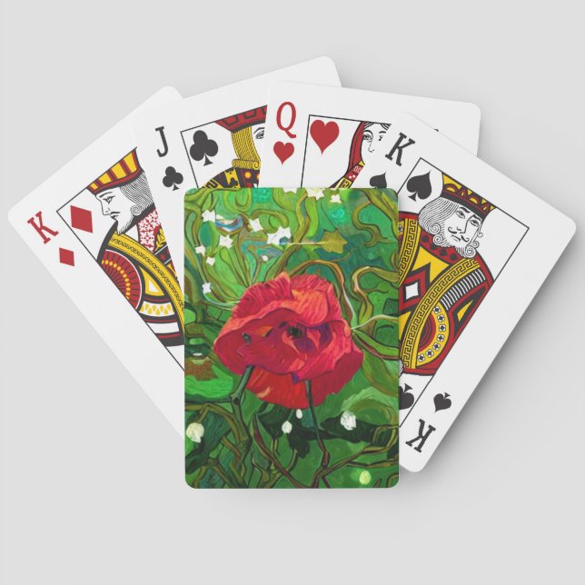 RED ROSE  PLAYING CARDS (Back)