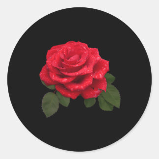 Red Rose Pocket Classic Round Sticker