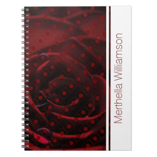 Red Rose Polka Dot Custom Notebook Journal