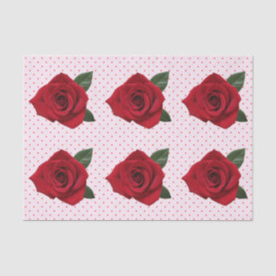 Red Rose  Polka Dots Gift Tissue Paper