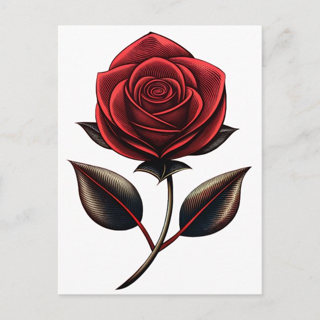 red rose postcard (Front)