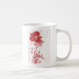 Red Rose Postcard Design Coffee Mug