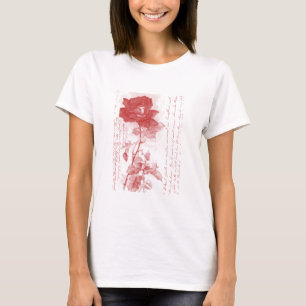Red Rose Postcard Design T-Shirt