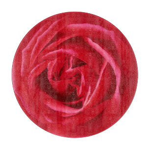 Red rose print cutting board