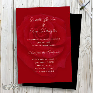 Red Rose Reception Only Wedding Invitation