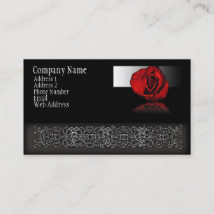 Red Rose Reflection Business Card
