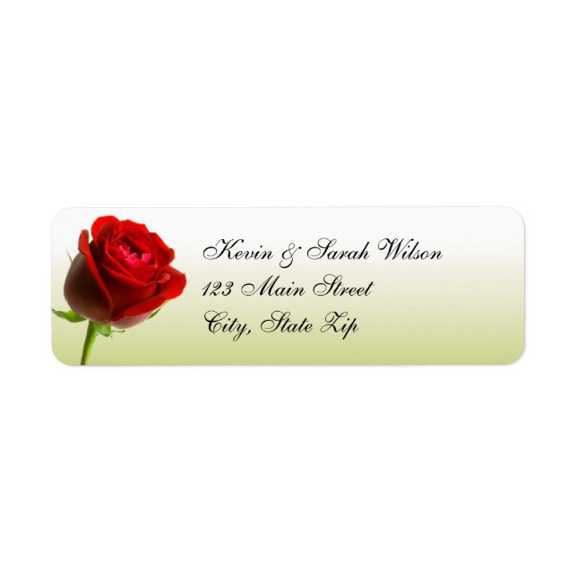 Red Rose Return Address Labels (Front)