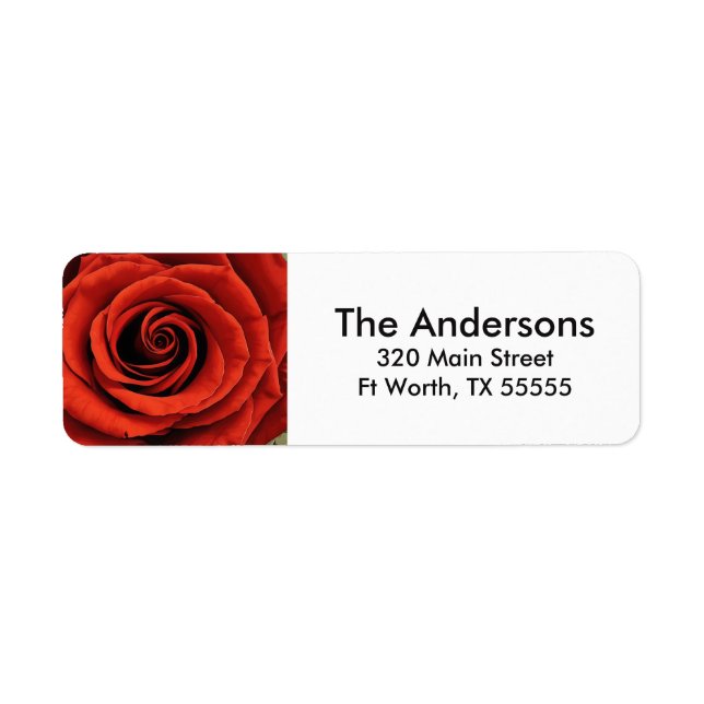 Red Rose Return Address Labels (Front)
