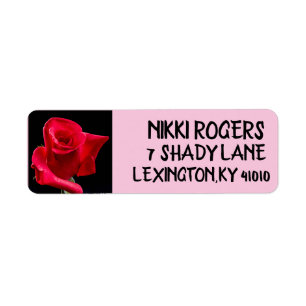 RED ROSE RETURN ADDRESS LABELS