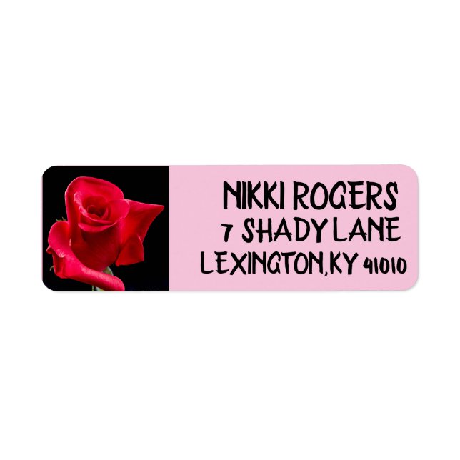 RED ROSE RETURN ADDRESS LABELS (Front)