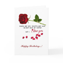 Red Rose Romantic I Love You Birthday Card