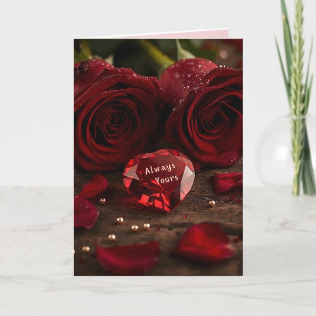  Red Rose Romantic Valentine Love Greeting Card (Front)