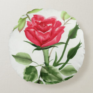 Red Rose Round Cushion