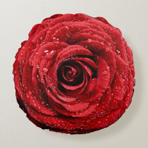 Red Rose Round Cushion