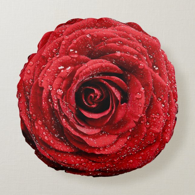 Red Rose Round Cushion (Front)