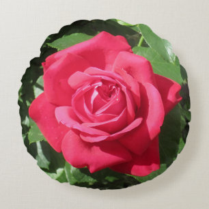 Red Rose Round Pillow