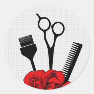 red rose salon sticker hairstylist hair stylist