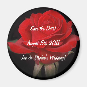 Red Rose Save the Date Magnet
