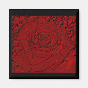 Red Rose "Sculpture" Magnet