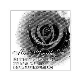 Red Rose Self-Inking Stamp