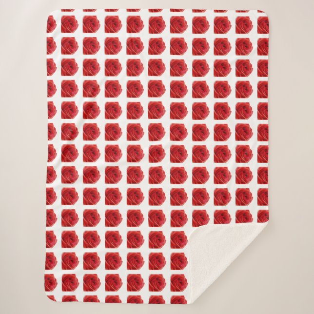 Red Rose Sherpa Blanket (Front)