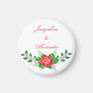 Red Rose Simple Wedding Theme Party Favour Magnet