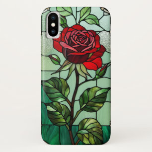Red rose stained glass iPhone x case