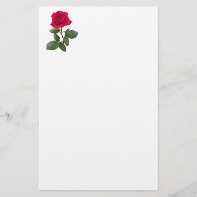 Red rose stationery (Front)