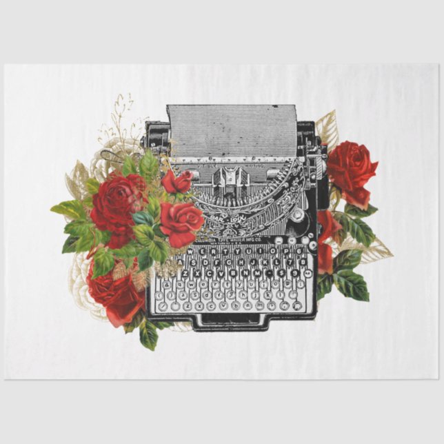 Red Rose Steampunk Series Design 15 Tissue Paper (Front)