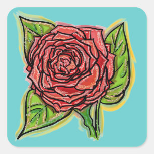 Red rose stickers