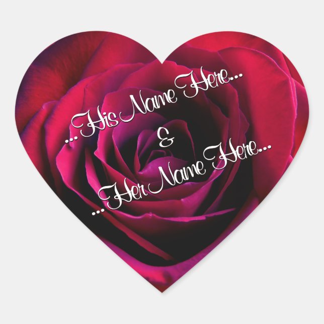 Red Rose Stickers Romantic Rose Wedding Stickers (Front)