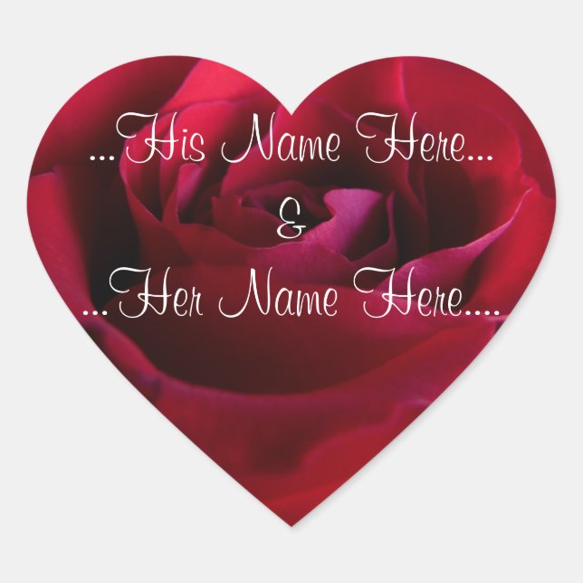 Red Rose Stickers Romantic Rose Wedding Stickers (Front)