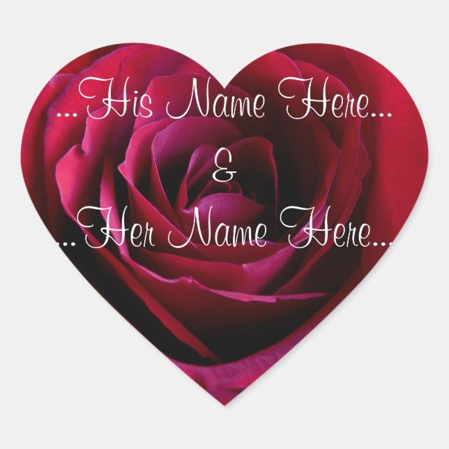 Red Rose Stickers Romantic Rose Wedding Stickers (Front)