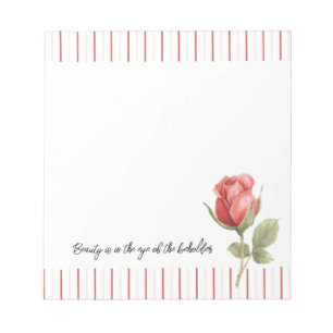 Red Rose Stripes Notepad