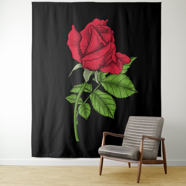 Red rose tapestry (In Situ)