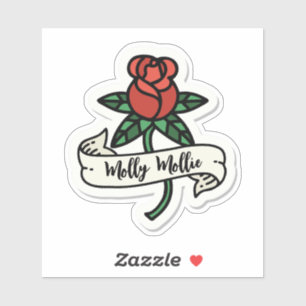 Red Rose Tattoo Design Custom-Cut Vinyl Sticker