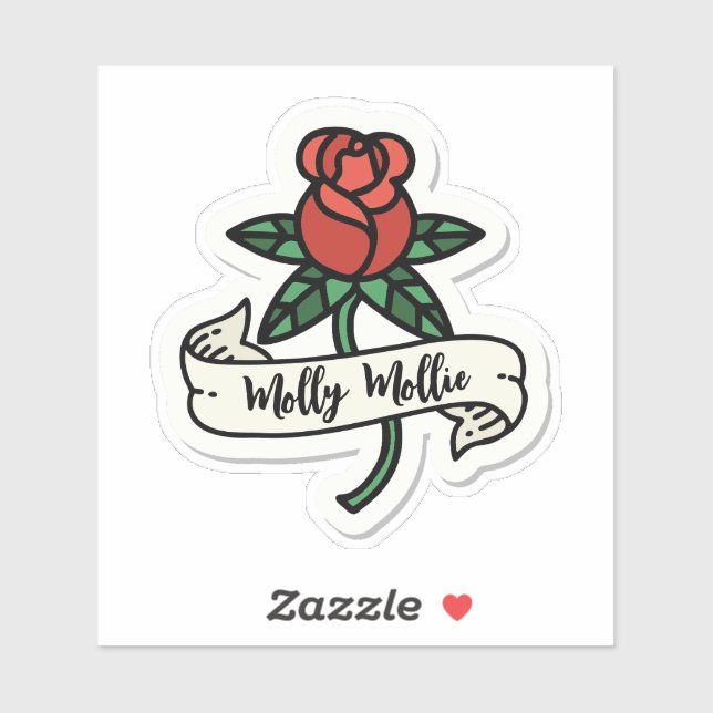Red  Rose Tattoo Design  Custom-Cut Vinyl Sticker (Sheet)