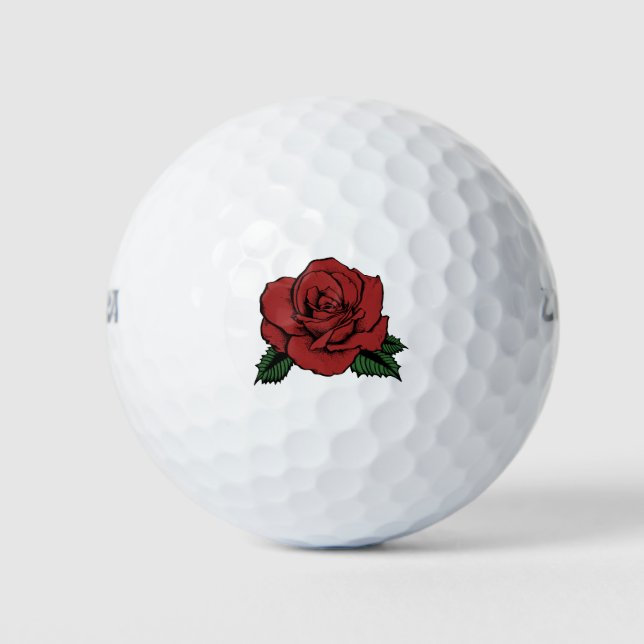 red rose tattoo golf balls (Front)
