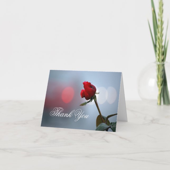 Red Rose Thank You Cards (Front)