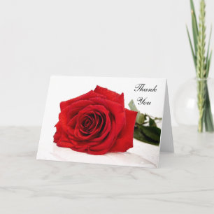 Red Rose Thank You Note Card