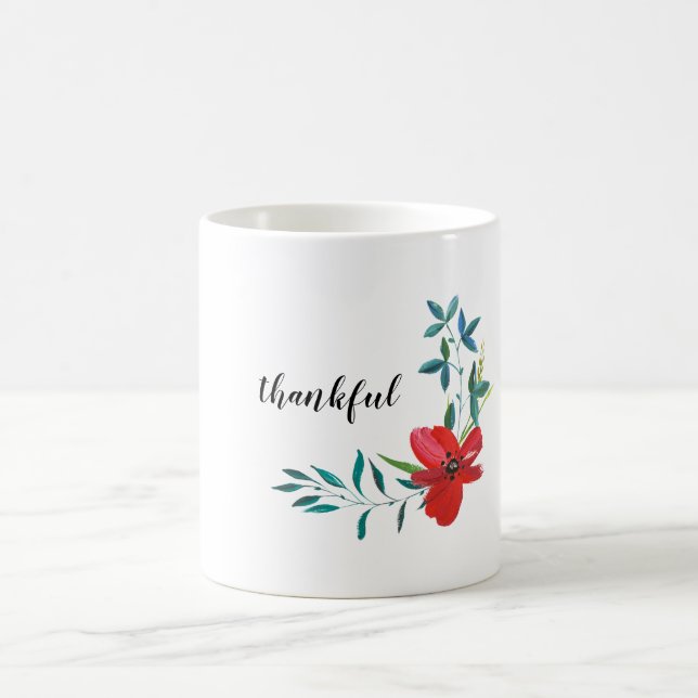 Red Rose Thankful Mug (Center)