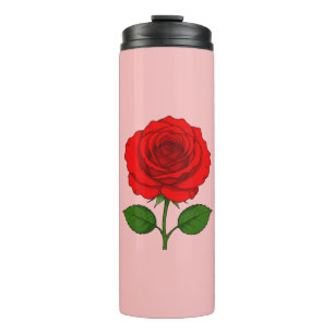 Red Rose Thermal Tumbler