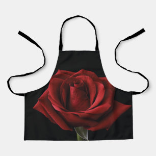 Red rose throw pillow apron
