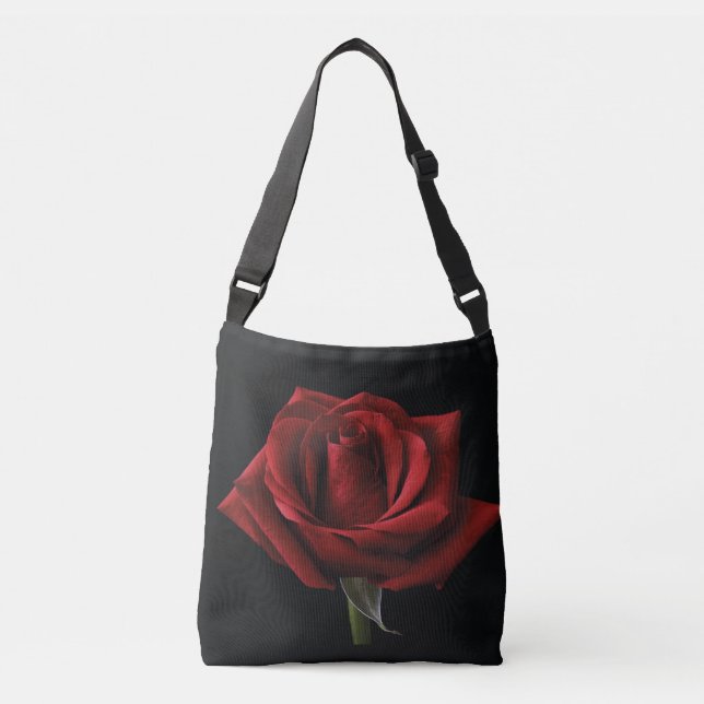 Red rose throw pillow crossbody bag (Front)