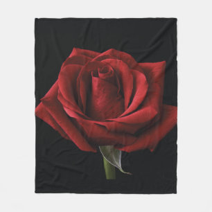 Red rose throw pillow fleece blanket