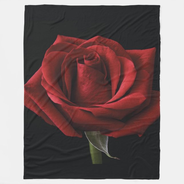 Red rose throw pillow fleece blanket (Front)