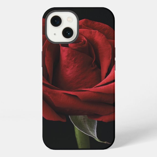 Red rose throw pillow iPhone case (Back)