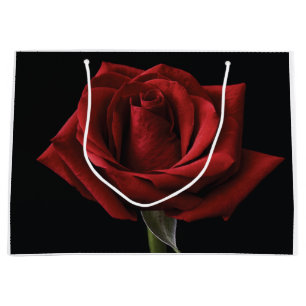 Red rose throw pillow large gift bag