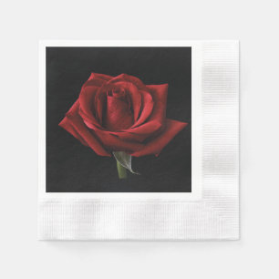 Red rose throw pillow napkin