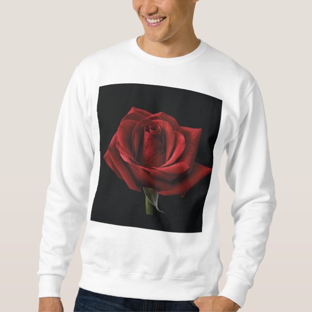 Red rose throw pillow sweatshirt (Front)